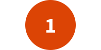 Orange circle with the number 1