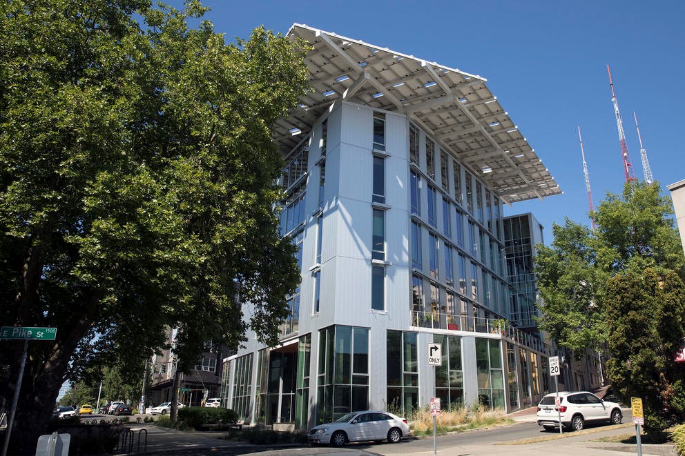 The exterior of the Bullitt Center building in Seattle, Washington