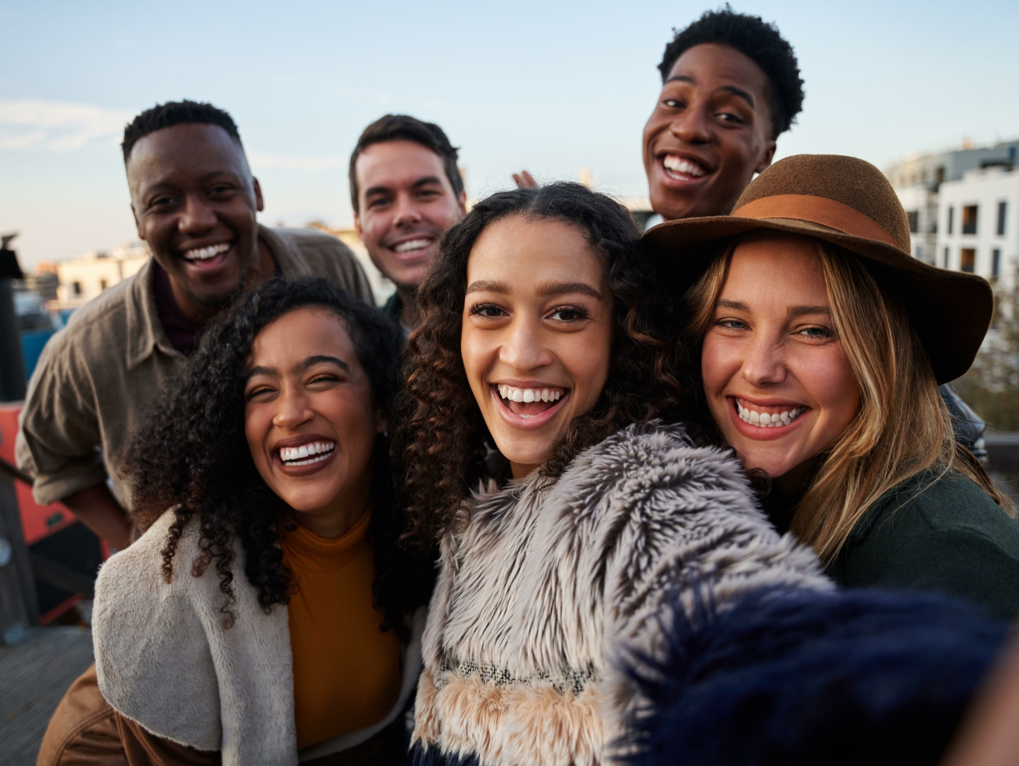 Group of friends smiling at the camera