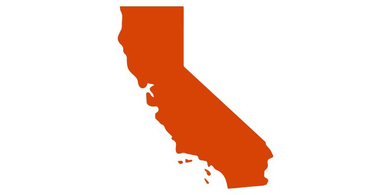 State outline of California in orange