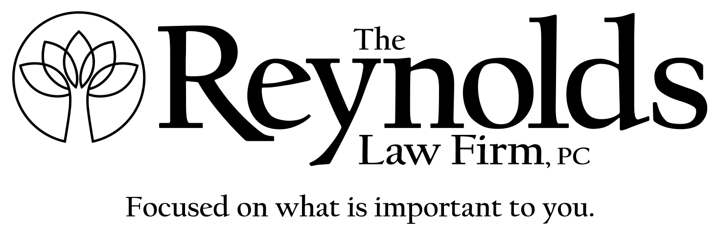 Reynolds Law Firm logo, with the text "Focused on what is important to you."