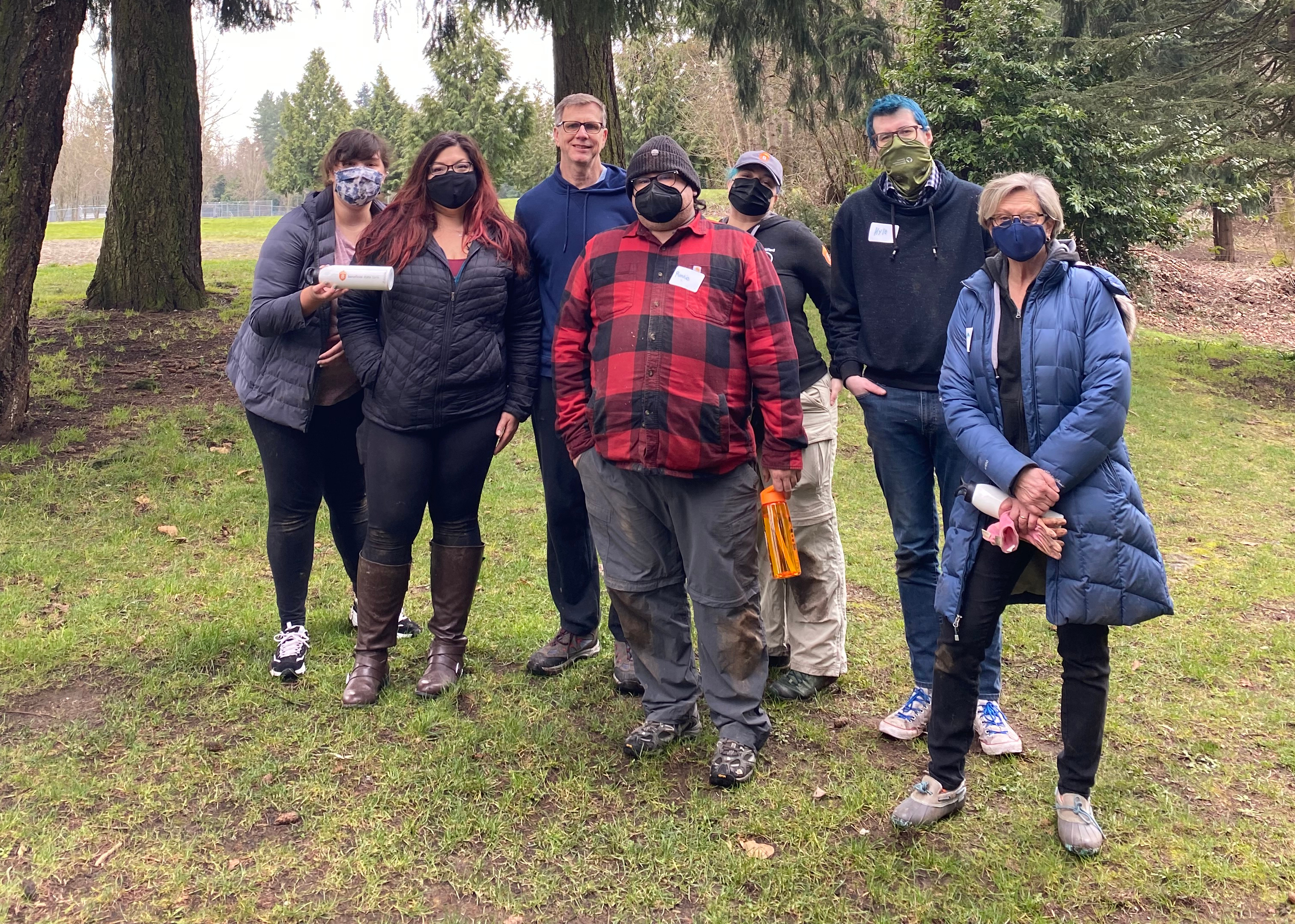 Some Beneficial State Bank Seattle staff planting trees