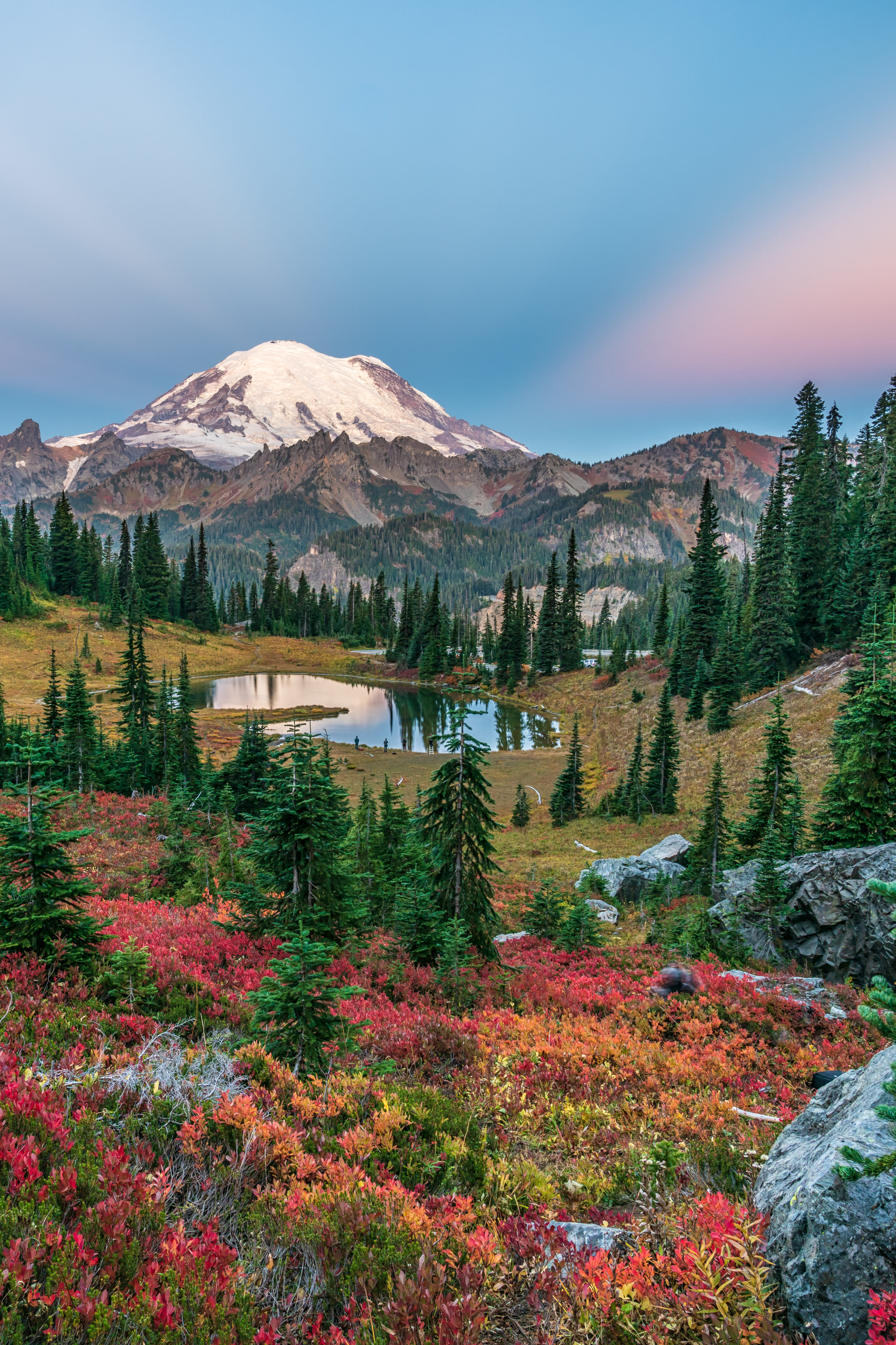 Snowy Mountain with Field