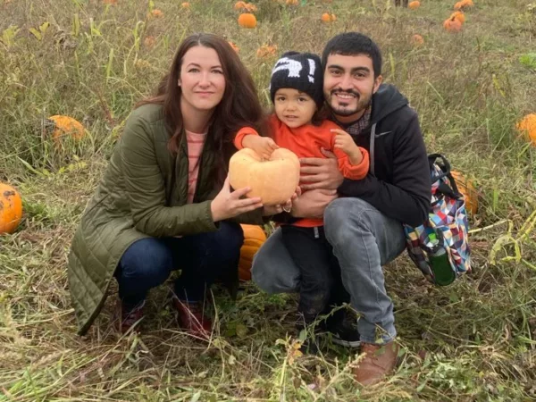 Marcus and family at the pumpkin patch 2022