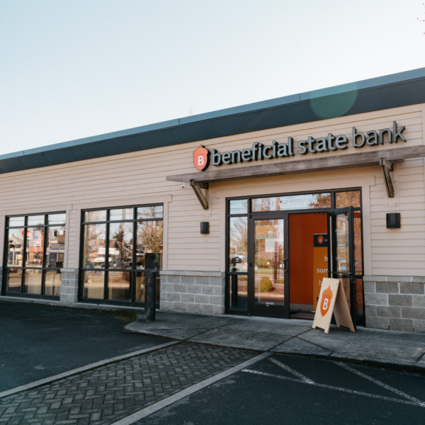 The exterior of the Beneficial State Bank branch in Portland in the Rose City neighborhood