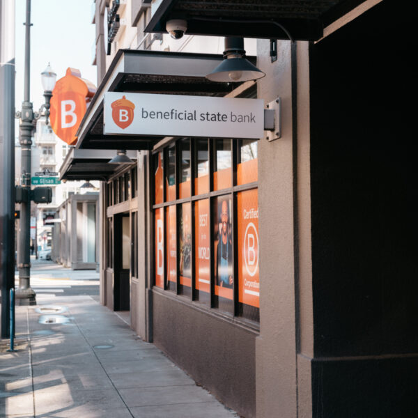 Exterior of Beneficial State Bank Pearl Branch in Portland, Oregon